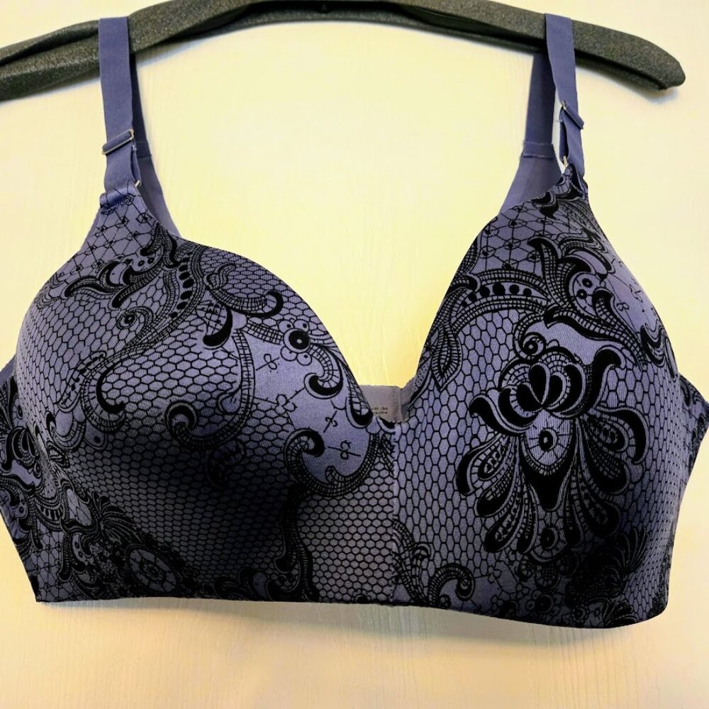Soma Natalie wireless bra blue‎ purple paisley Size 38C NWOT